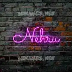 nehru in Pink Neon style - 3D name wallpaper