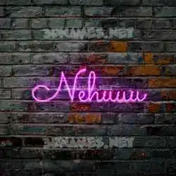 nehuuu in Pink Neon style - 3D name wallpaper