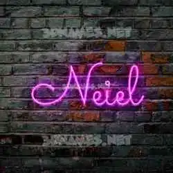 neiel in Pink Neon style - 3D name wallpaper