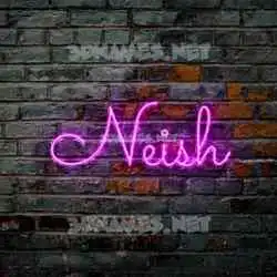 neish in Pink Neon style - 3D name wallpaper