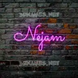nejam in Pink Neon style - 3D name wallpaper