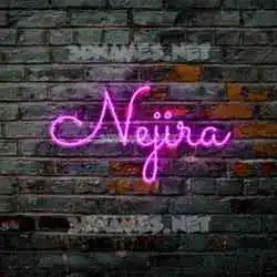 nejira in Pink Neon style - 3D name wallpaper