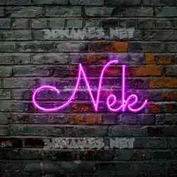 nek in Pink Neon style - 3D name wallpaper