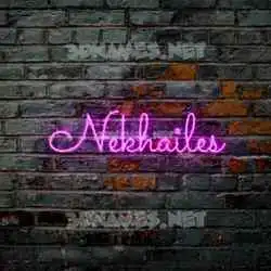 nekhailes in Pink Neon style - 3D name wallpaper