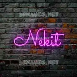 nekit in Pink Neon style - 3D name wallpaper