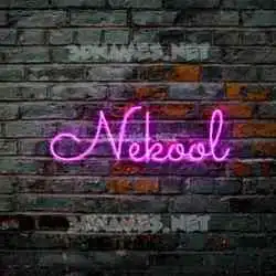 nekool in Pink Neon style - 3D name wallpaper