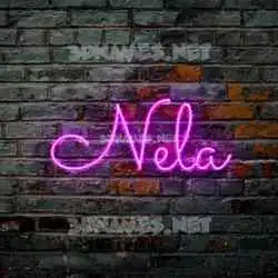 nela in Pink Neon style - 3D name wallpaper
