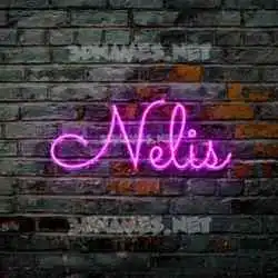 nelis in Pink Neon style - 3D name wallpaper