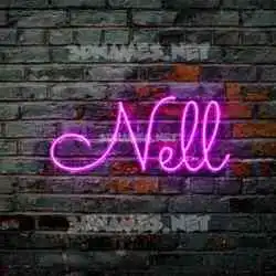 nell in Pink Neon style - 3D name wallpaper
