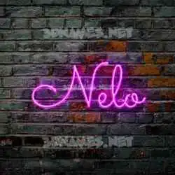 nelo in Pink Neon style - 3D name wallpaper