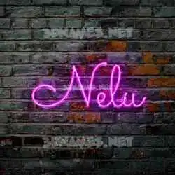 nelu in Pink Neon style - 3D name wallpaper