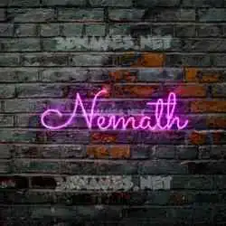 nemath in Pink Neon style - 3D name wallpaper