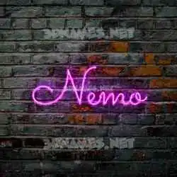 nemo in Pink Neon style - 3D name wallpaper