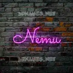 nemu in Pink Neon style - 3D name wallpaper