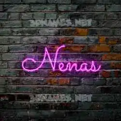 nenas in Pink Neon style - 3D name wallpaper