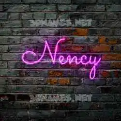 nency in Pink Neon style - 3D name wallpaper
