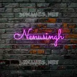 nenusingh in Pink Neon style - 3D name wallpaper