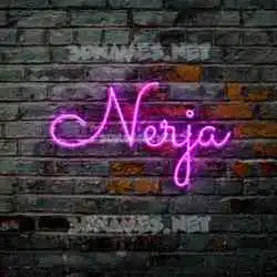 nerja in Pink Neon style - 3D name wallpaper