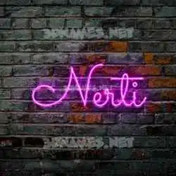 nerti in Pink Neon style - 3D name wallpaper