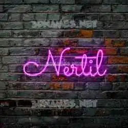 nertil in Pink Neon style - 3D name wallpaper