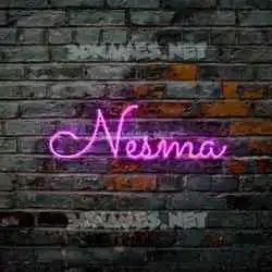 nesma in Pink Neon style - 3D name wallpaper
