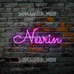 nesrin in Pink Neon style - 3D name wallpaper