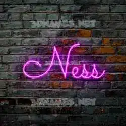 ness in Pink Neon style - 3D name wallpaper