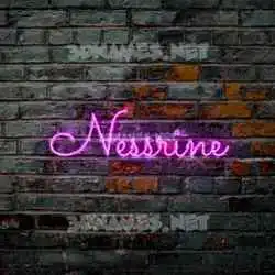 nessrine in Pink Neon style - 3D name wallpaper