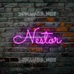 nestor in Pink Neon style - 3D name wallpaper