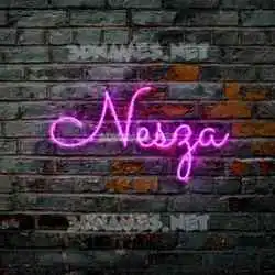 nesza in Pink Neon style - 3D name wallpaper