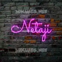 netaji in Pink Neon style - 3D name wallpaper
