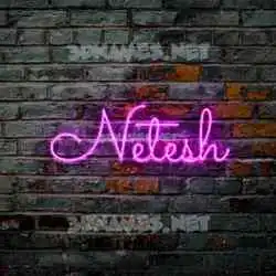 netesh in Pink Neon style - 3D name wallpaper