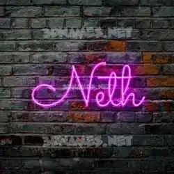 neth in Pink Neon style - 3D name wallpaper