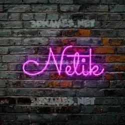 netik in Pink Neon style - 3D name wallpaper