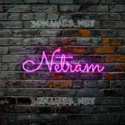 netram in Pink Neon style - 3D name wallpaper