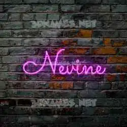 nevine in Pink Neon style - 3D name wallpaper