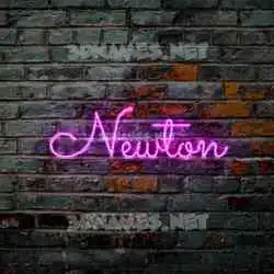 newton in Pink Neon style - 3D name wallpaper