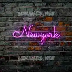 newyork in Pink Neon style - 3D name wallpaper