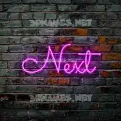 next in Pink Neon style - 3D name wallpaper