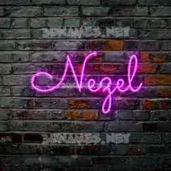 nezel in Pink Neon style - 3D name wallpaper