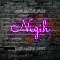 nezih in Pink Neon style - 3D name wallpaper