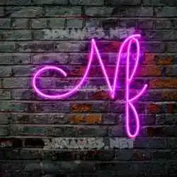 nf in Pink Neon style - 3D name wallpaper