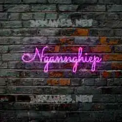 ngannghiep in Pink Neon style - 3D name wallpaper