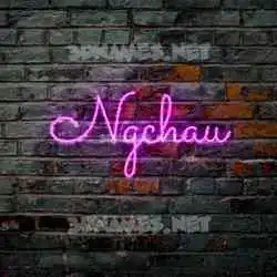 ngchau in Pink Neon style - 3D name wallpaper