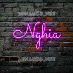 nghia in Pink Neon style - 3D name wallpaper