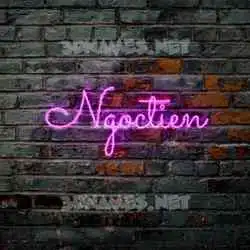 ngoctien in Pink Neon style - 3D name wallpaper