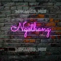 ngothang in Pink Neon style - 3D name wallpaper