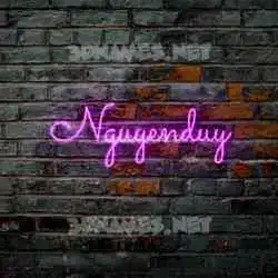 nguyenduy in Pink Neon style - 3D name wallpaper