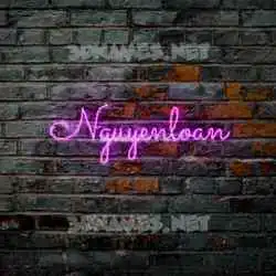 nguyenloan in Pink Neon style - 3D name wallpaper