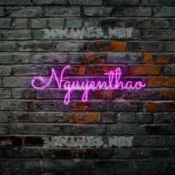 nguyenthao in Pink Neon style - 3D name wallpaper